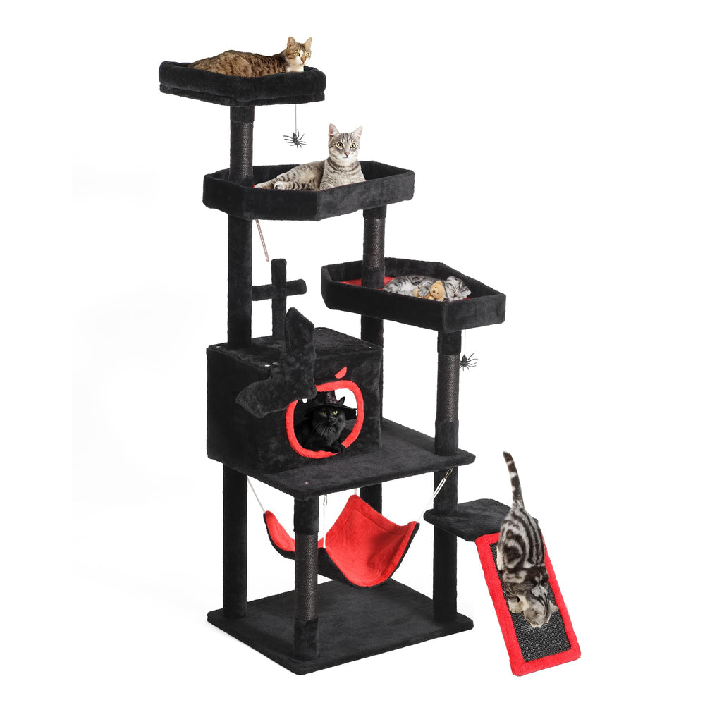 YITAHOME Gothic Cat Tree coffin bed for cozy lounging and decor