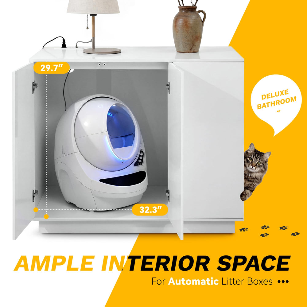 YITAHOME high-gloss white finish enhances modern decor