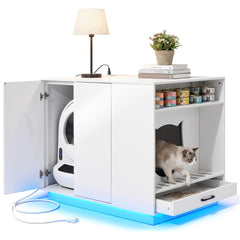 YITAHOME large hidden litter box with LED light for a stylish pet space