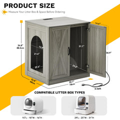 YITAHOME magnetic-door hidden cabinet keeps the litter area secure.