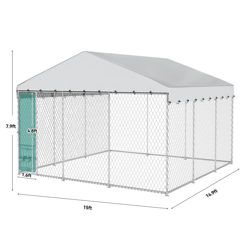 YITAHOME kennel anchored with ground stakes for stability
