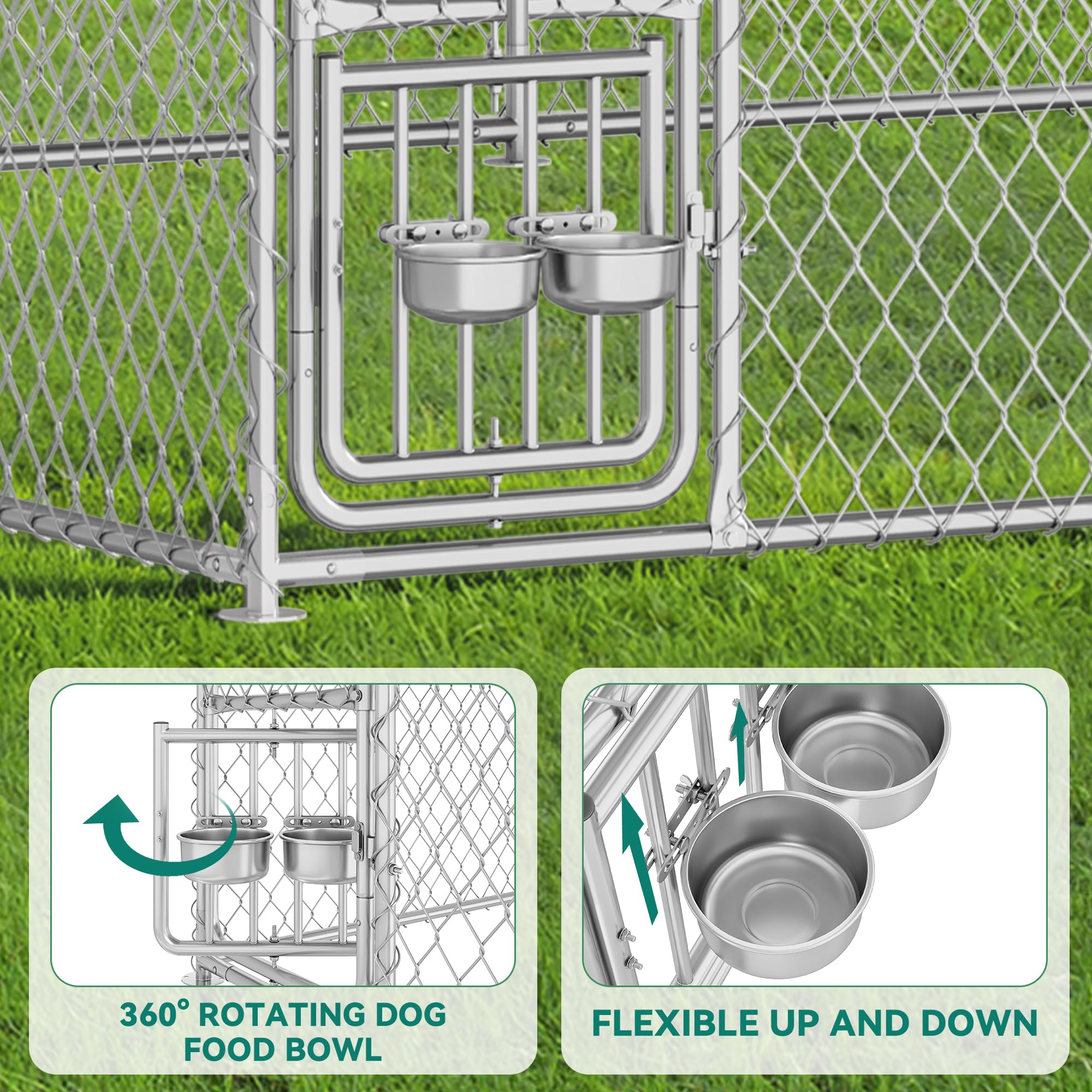 YITAHOME kennel features a half-open rotary door for easy access