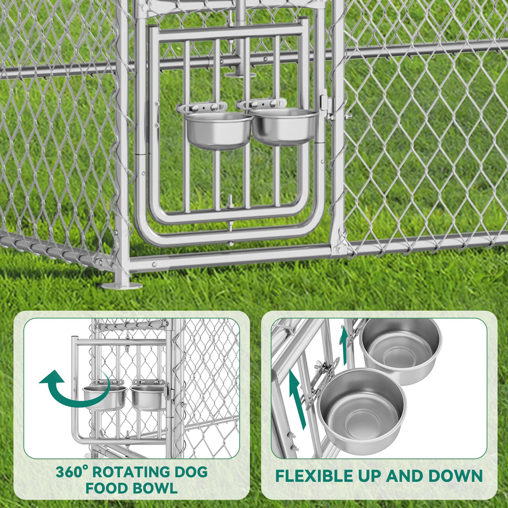 YITAHOME kennel features a half-open rotary door for easy access