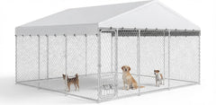 YITAHOME outdoor kennel with rotating feeder bowls for easy outdoor meals