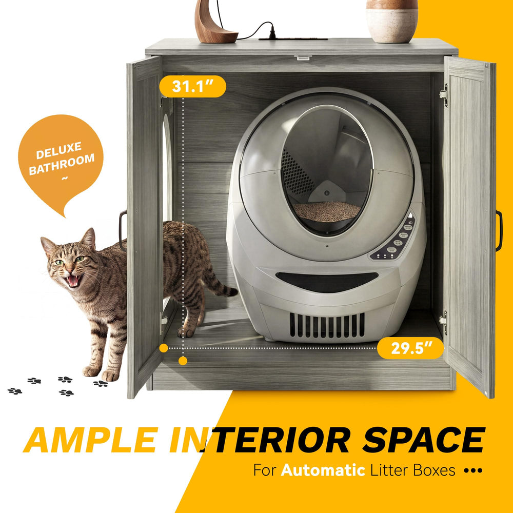 YITAHOME interior suited for self-cleaning litter boxes and large sizes.