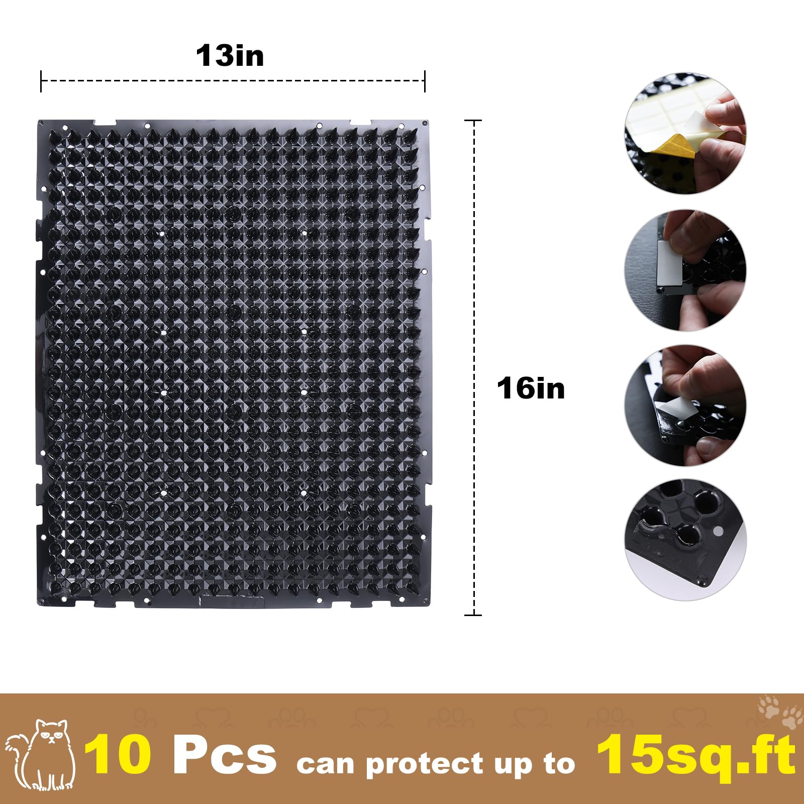 YITESHI scat mat installed around a sofa blocks cat access softly.