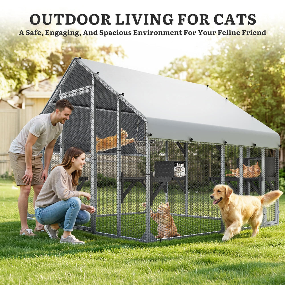 YITAHOME cat cage with multi-level design encourages climbing and exploration.