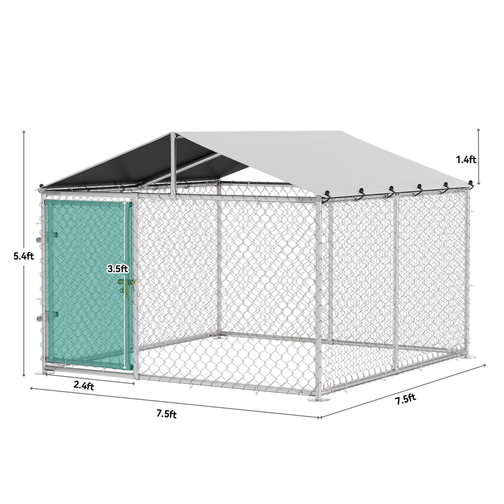YITAHOME metal dog gate with lockable door ensures secure entry for cleaning and feeding.