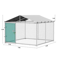 YITAHOME metal dog gate with lockable door ensures secure entry for cleaning and feeding.