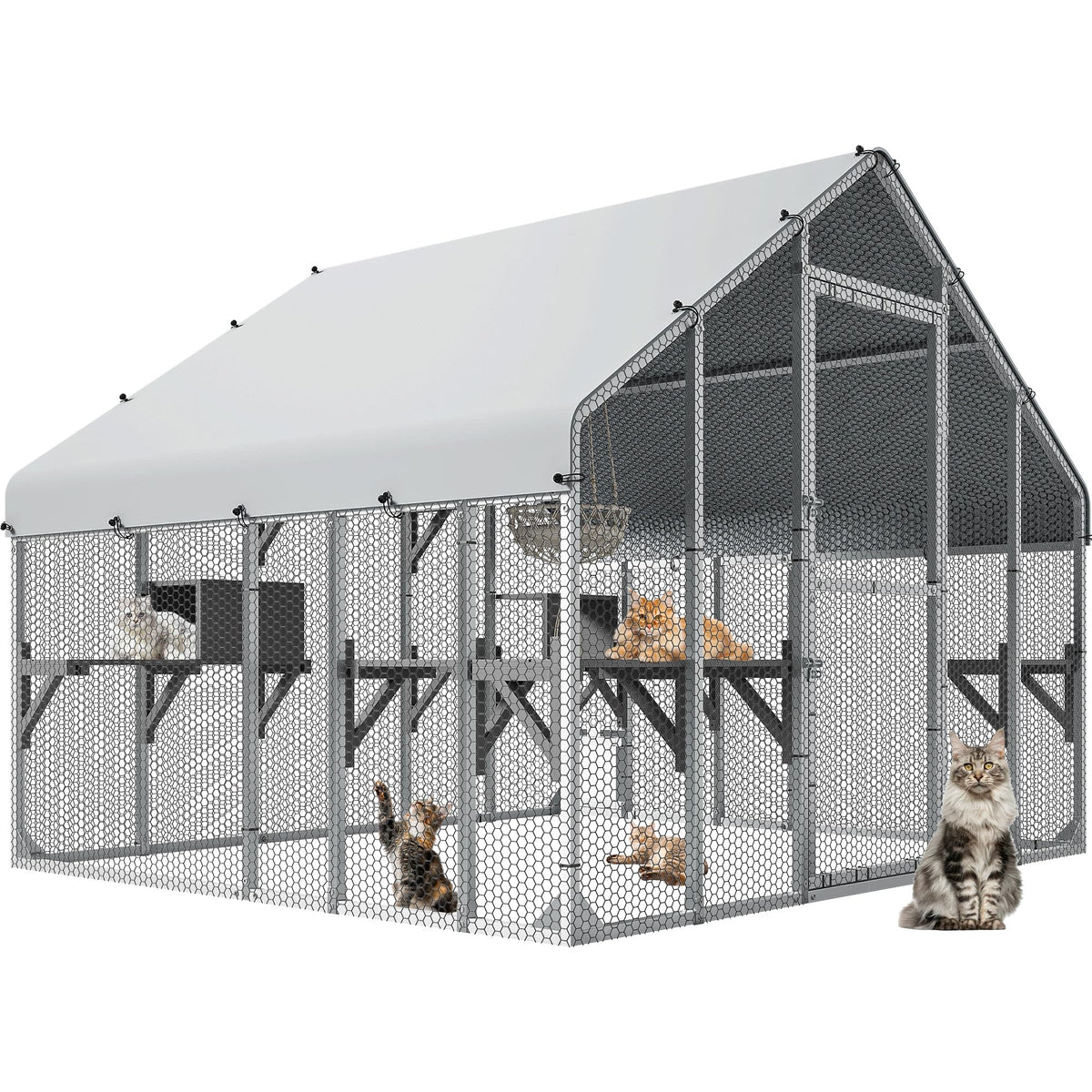 YITAHOME 94-inch outdoor cat enclosure offering a spacious play area for multiple cats.