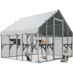 YITAHOME 94-inch outdoor cat enclosure offering a spacious play area for multiple cats.