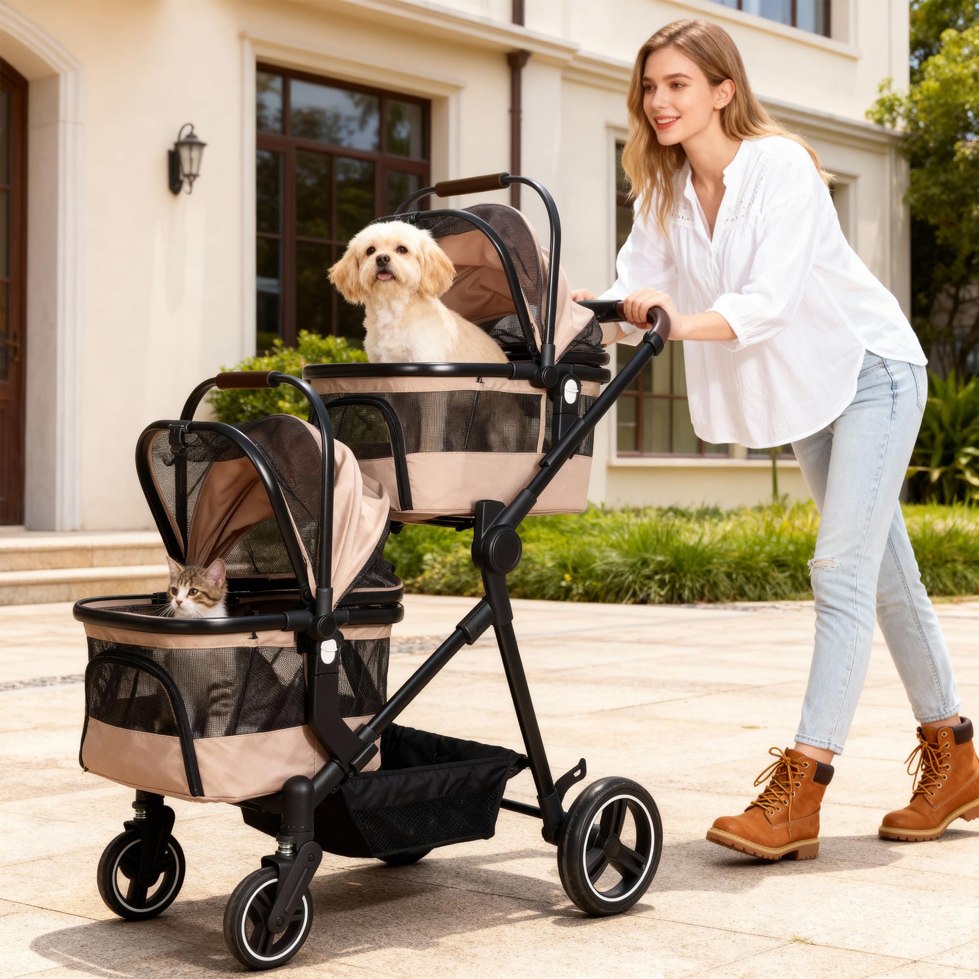 YIYUNBEBE built-in safety rope secures pets during rides