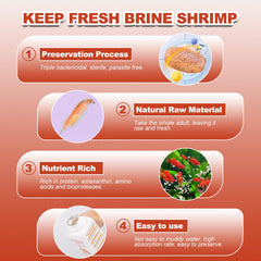 Yizeril brine shrimp color enhancement boosts fish hues.