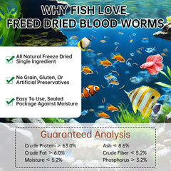 Yizeril bloodworms in tank with fish actively feeding