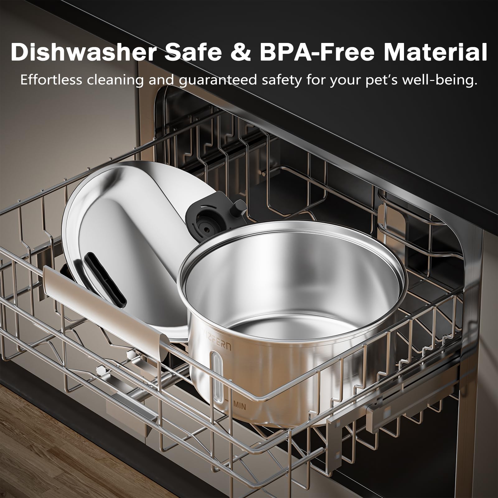YIZFERN stainless steel closeup shows durable easy-clean surface