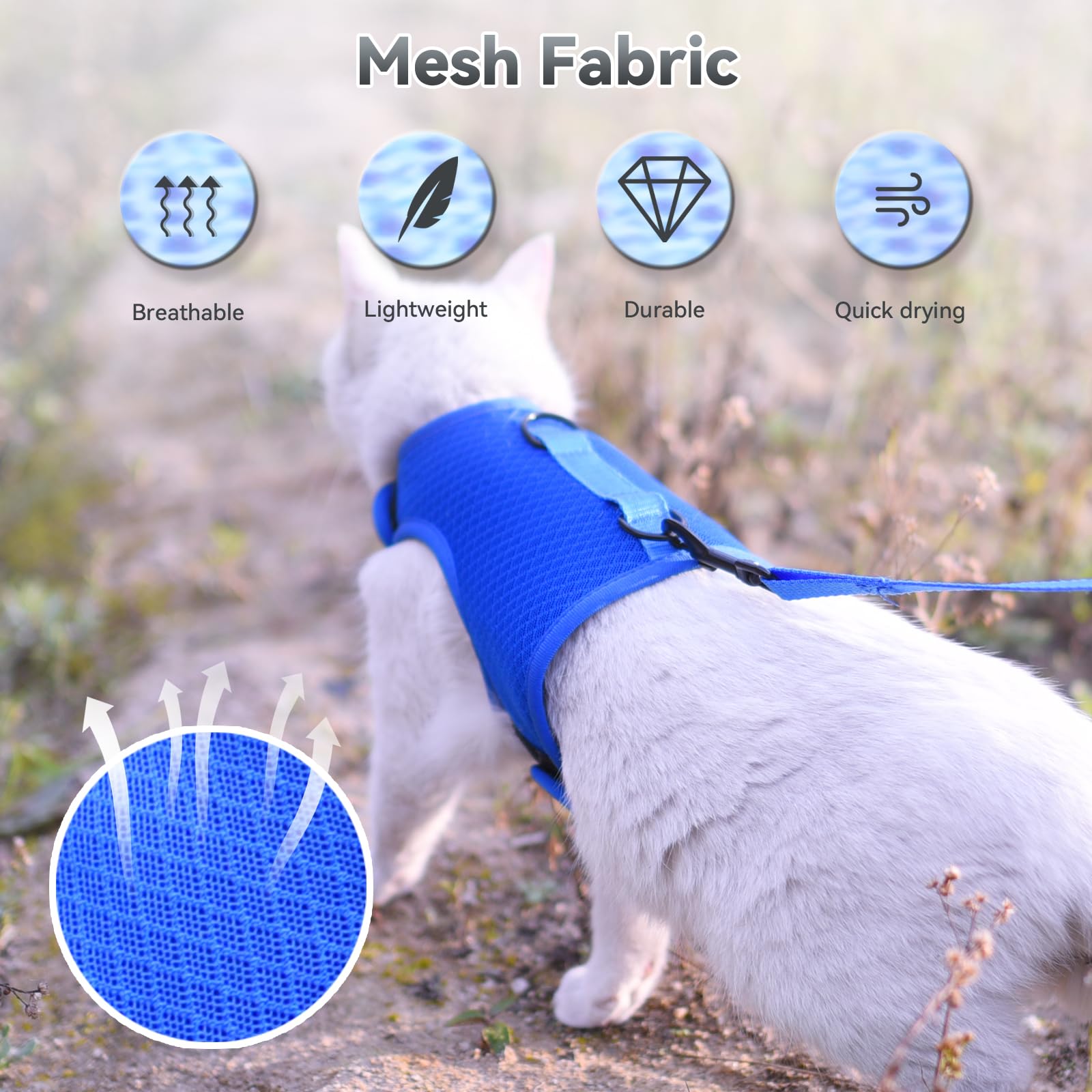 YIZHI MIAOW adjustable harness ensures proper fit for various cat sizes and shapes