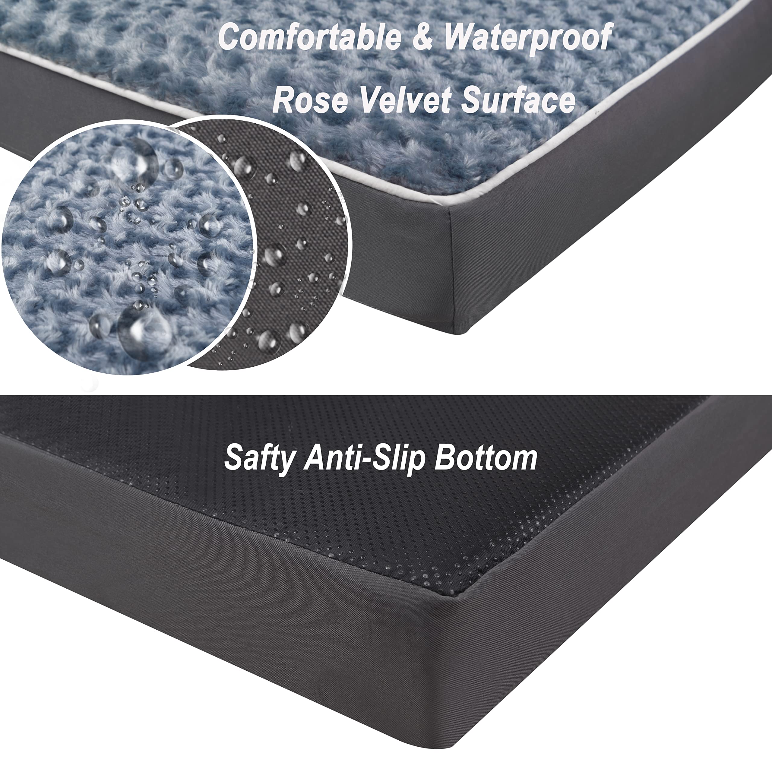 YIZHUOPET large dog bed mat inside a crate for travel and home use