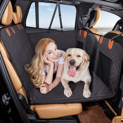 YJGF back seat extender turns the back seat into a cozy dog bed.
