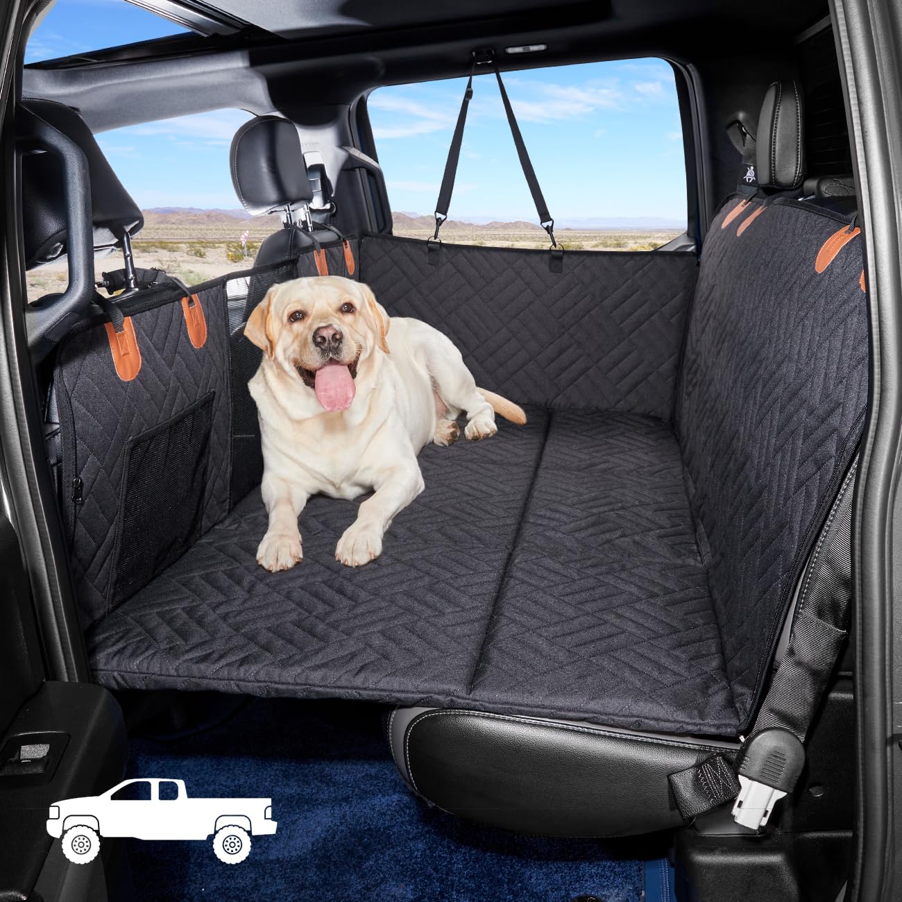 YJGF dog back seat extender turns rear seat into a roomy travel bed.
