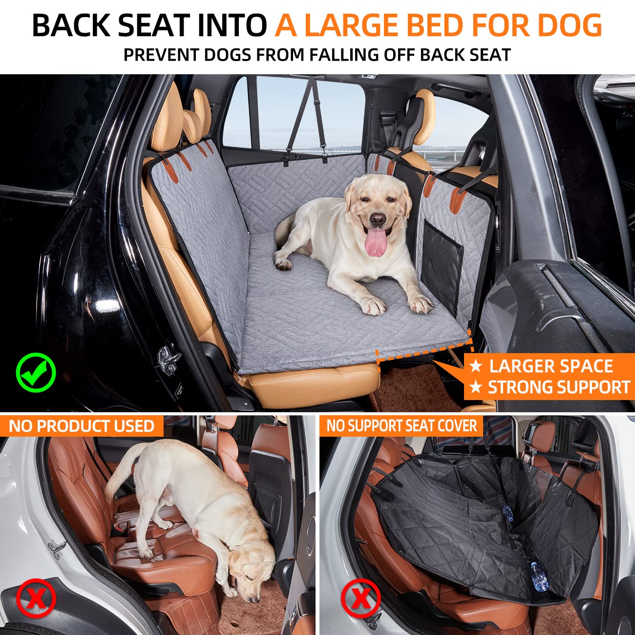 YJGF dog hammock for car secures and comforts pets during drives