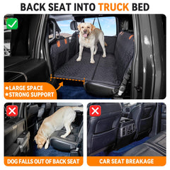 Hard bottom extender for dogs provides sturdy support on long trips.