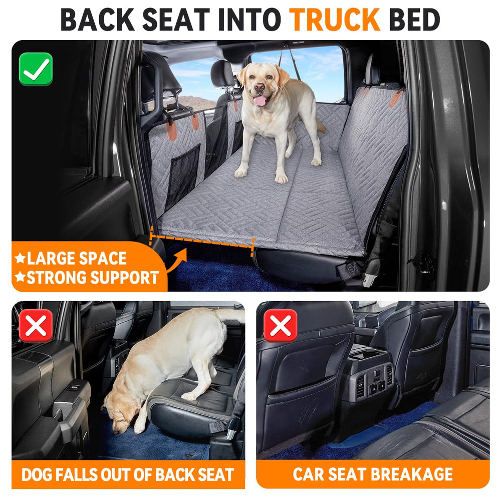 YJGF waterproof pet seat cover protects your truck from dirt and spills.