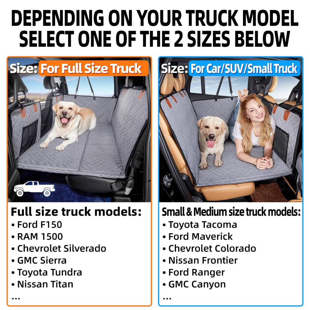 YJGF truck dog hammock on back seat provides secure travel space.