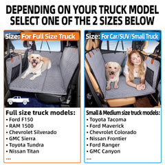 YJGF truck dog hammock on back seat provides secure travel space.