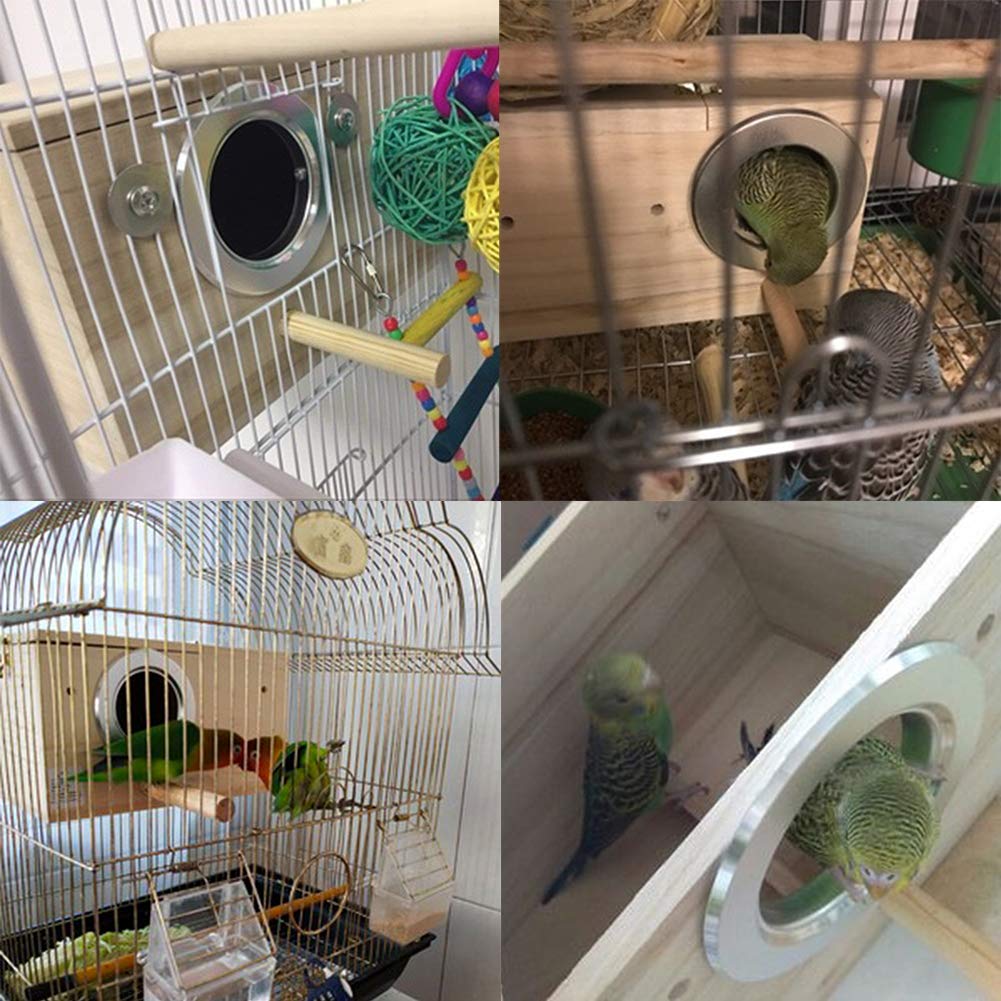 YJJKJ budgie nesting box closeup highlights a safe nesting environment.