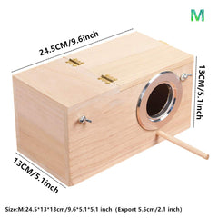 YJJKJ parakeet nesting box perch offers a comfortable resting spot for small birds.