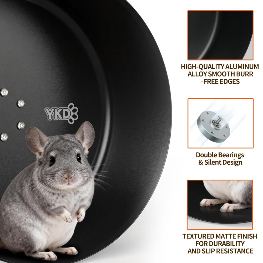 YKD 15-Inch Silent Chinchillas Wheel dual bearings ensure ultra-quiet operation.