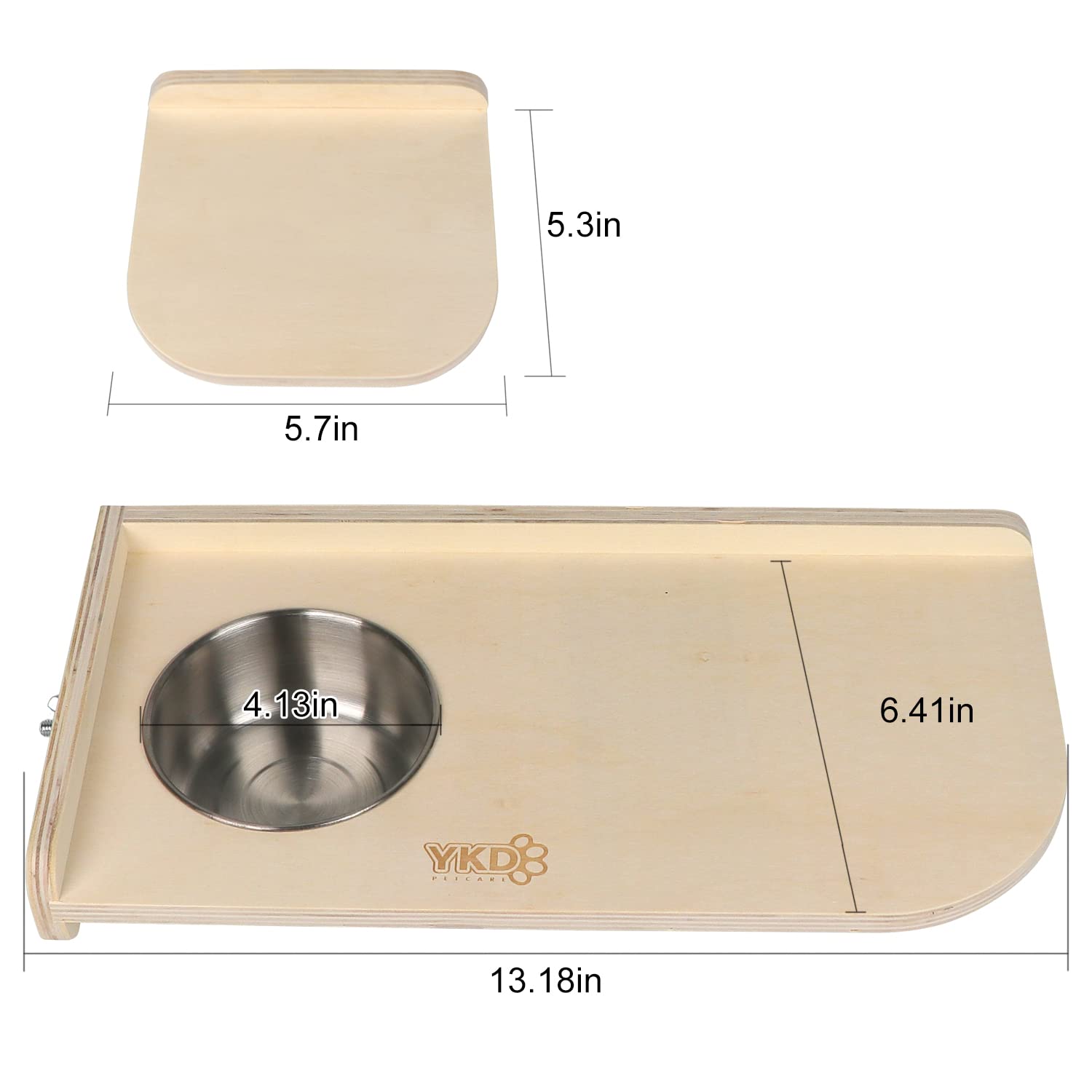 YKD birch wood platform with detachable bowl for convenience.