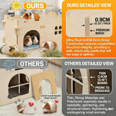 YKD Castle Chinchilla House birch plywood construction promotes breathable shelter