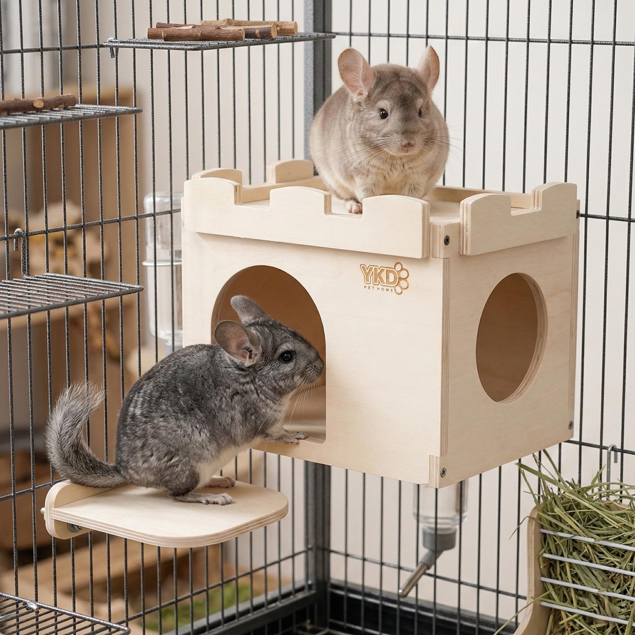 YKD Castle Chinchilla House multiple doors for easy access
