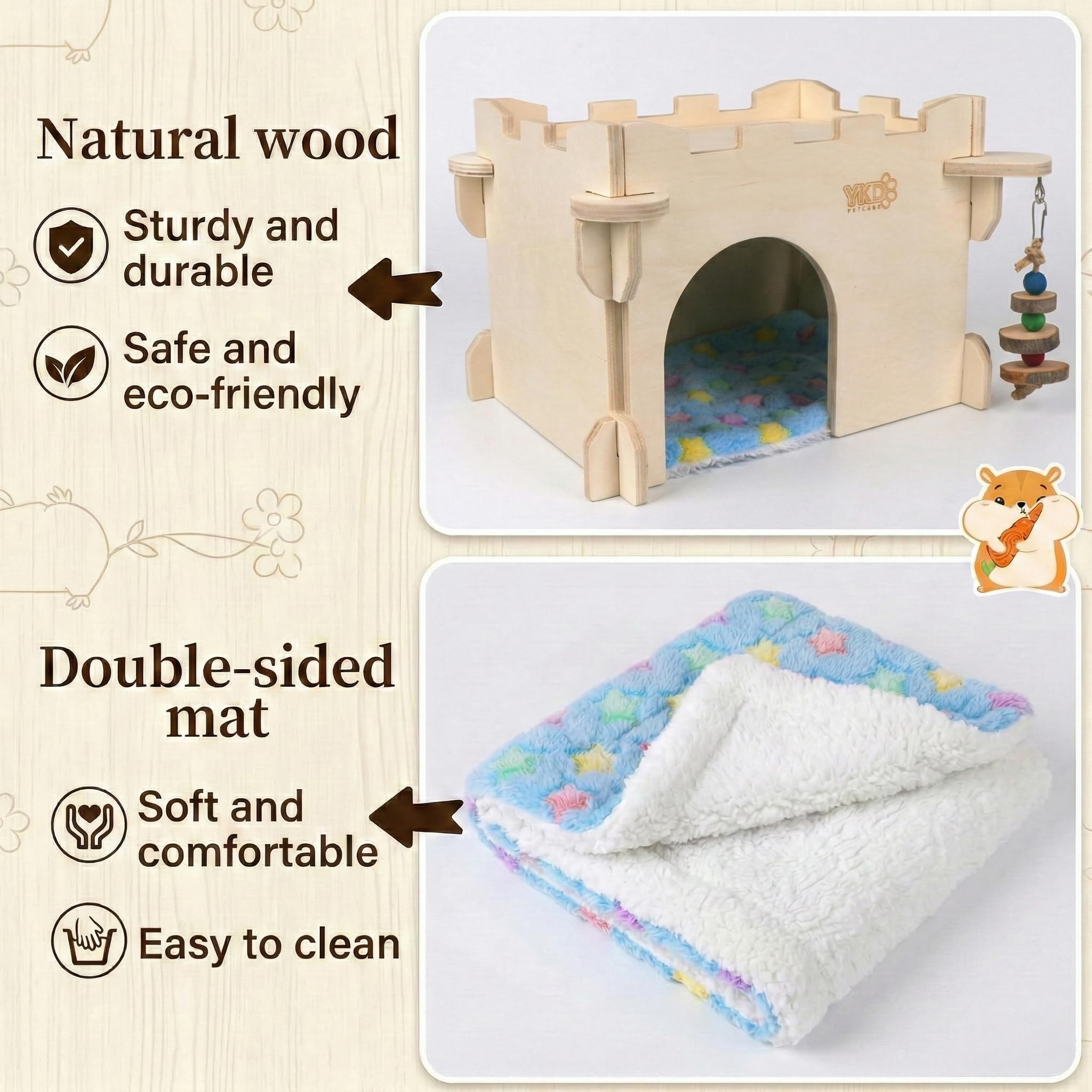 YKD Castle Chinchilla House European birch plywood construction supports safety and durability.