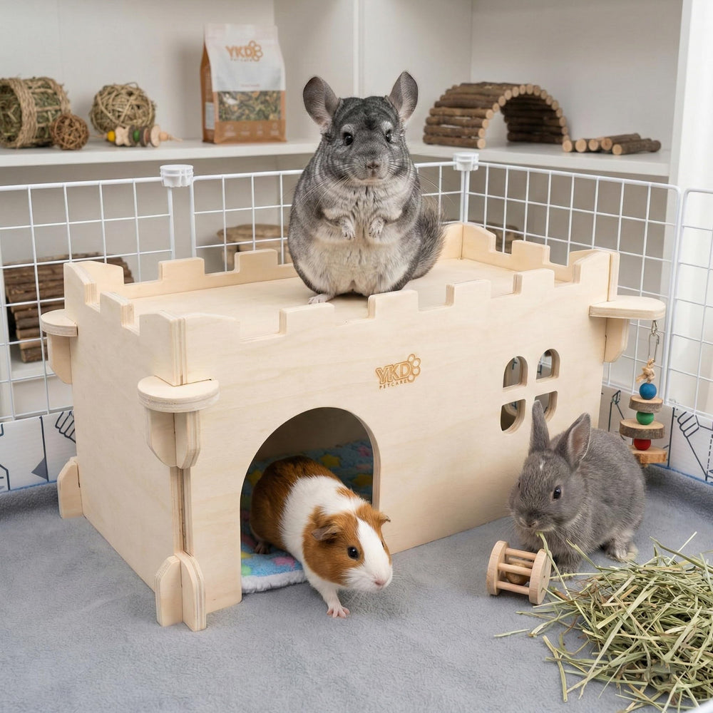 YKD Castle Chinchilla House multiple doors for easy access and exploration