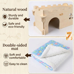 YKD Castle Chinchilla House tongue-and-groove build without nails for safety