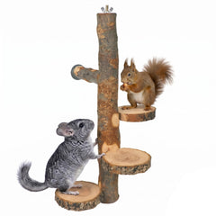 YKD chinchilla large hanging rotating platform in natural apple wood for active play
