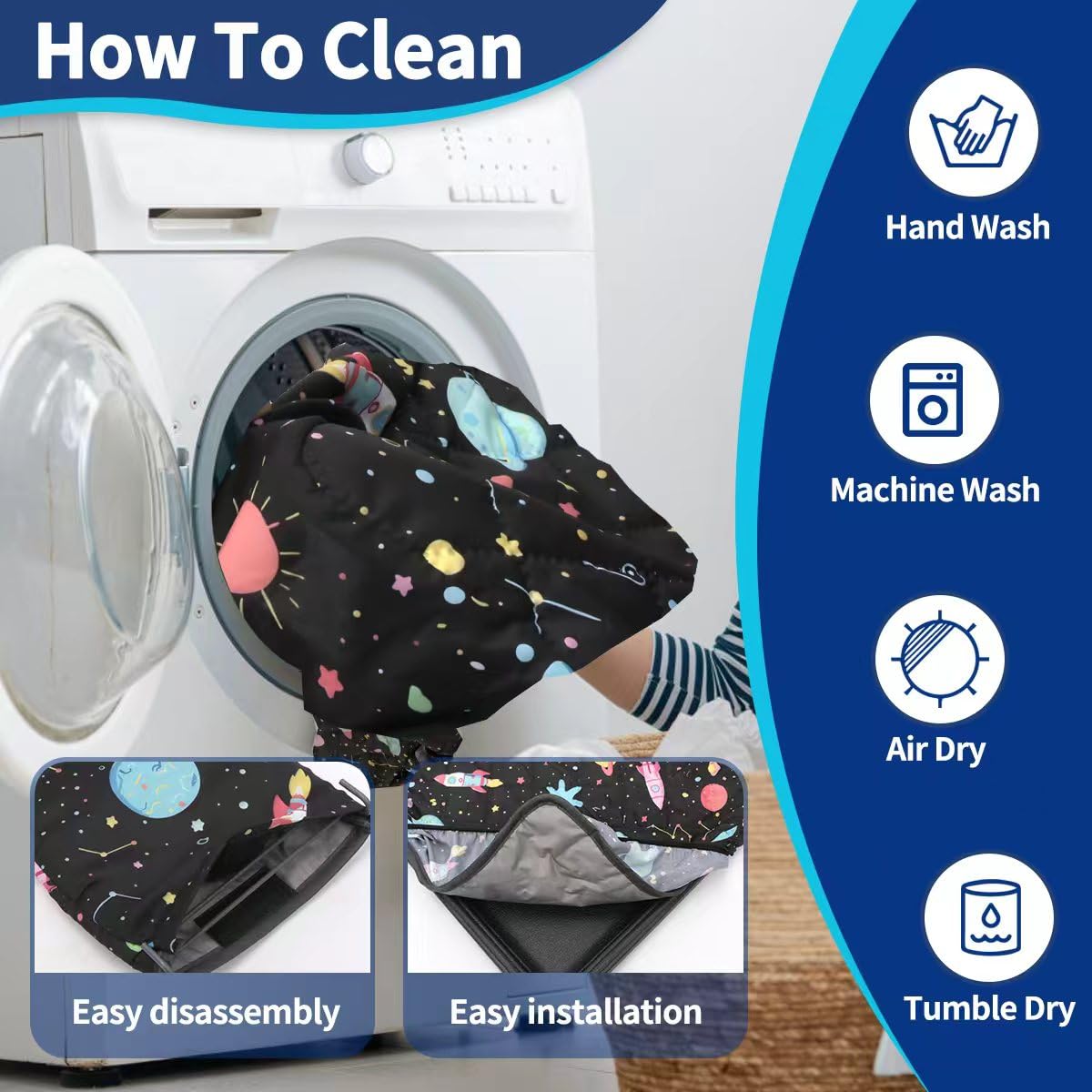 YKD liner is machine washable for quick deep cleaning
