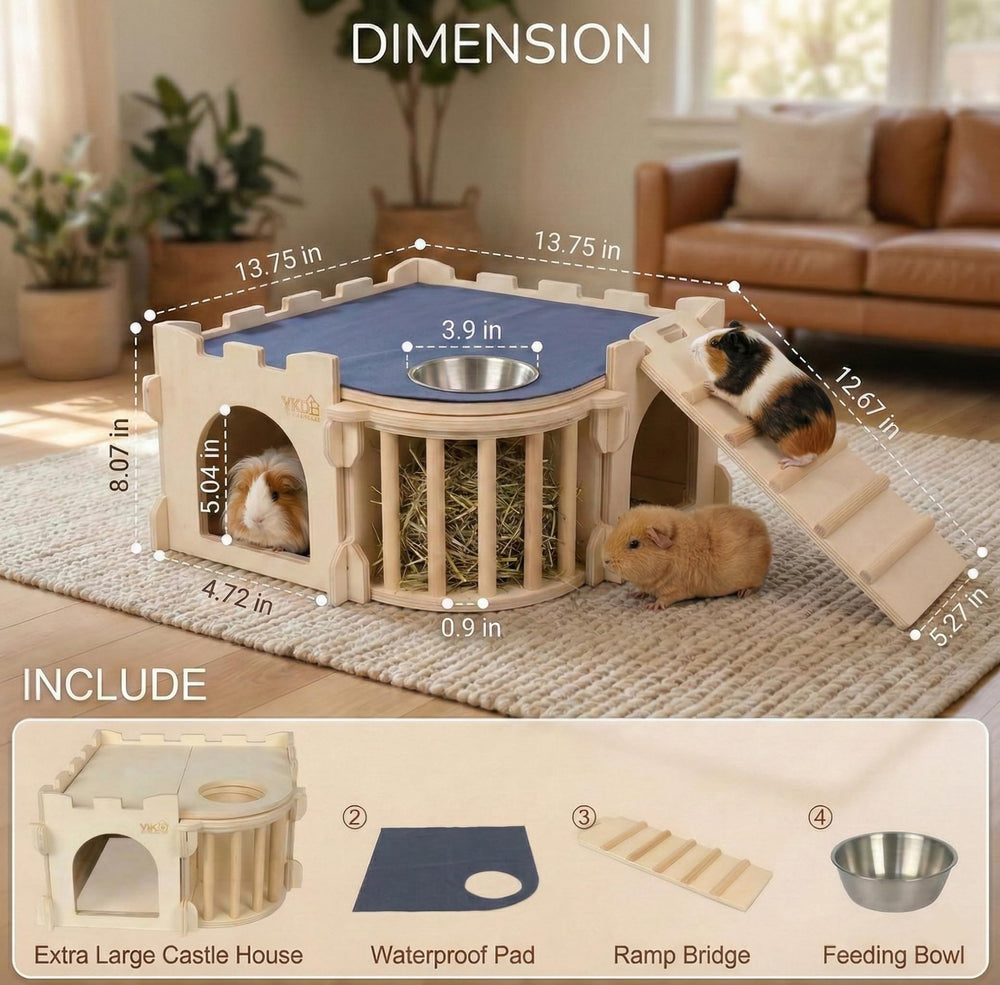 YKD Wooden habitat with multiple entry holes for airflow and curiosity