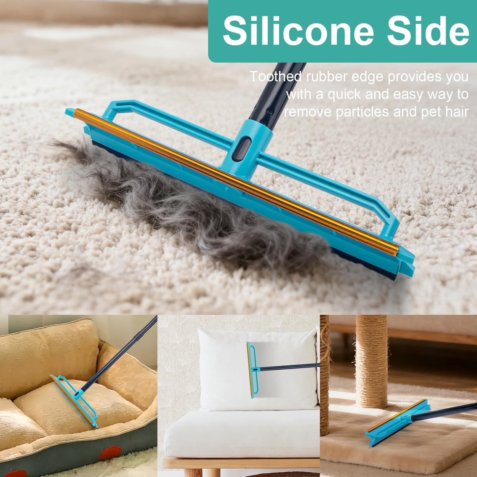 Silicone serrated side cleans delicately without damage on surfaces with Ylebs