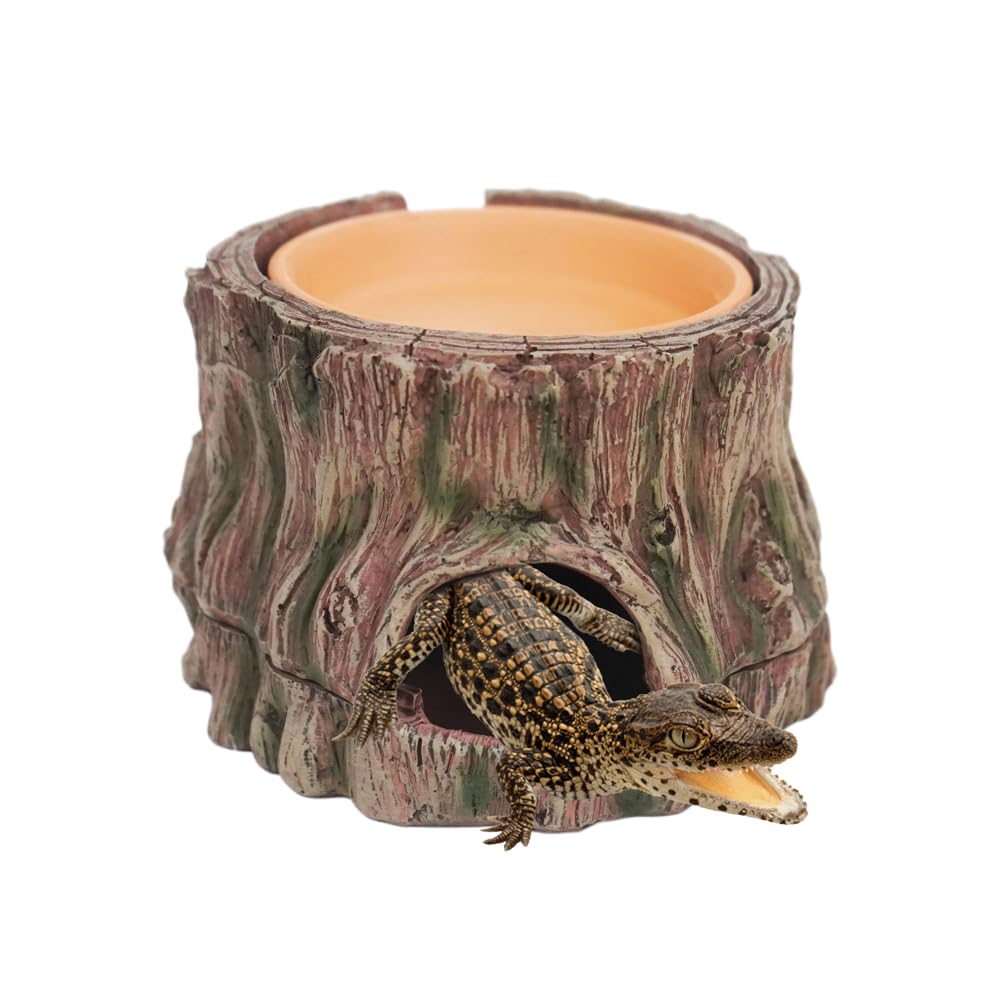 YLSMILE reptile hideout with detachable base and humidity dish for versatile habitats