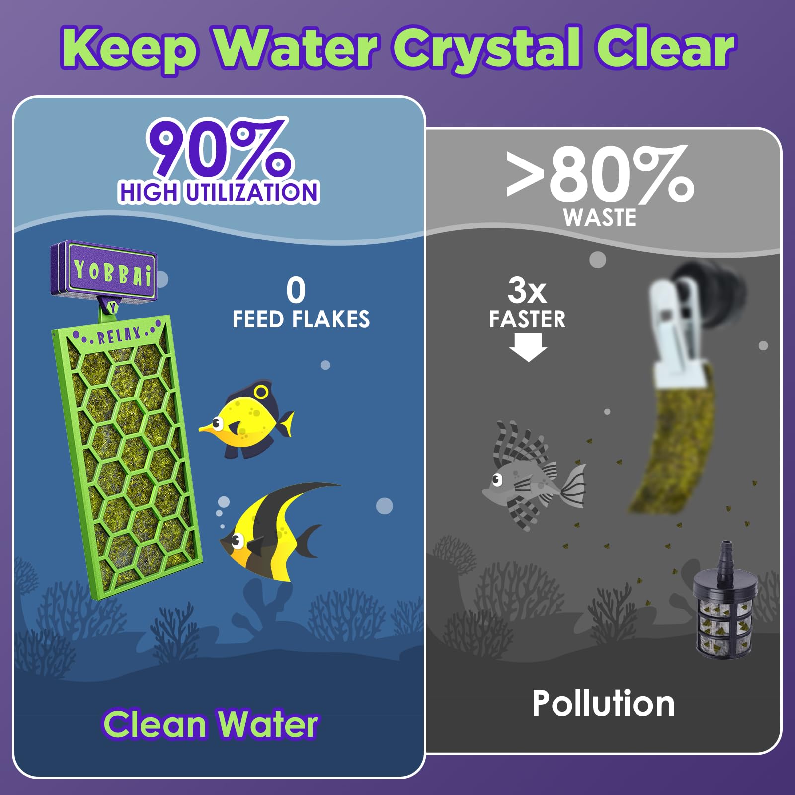 Yobbai seaweed feeder supports saltwater, freshwater, and shrimp tanks
