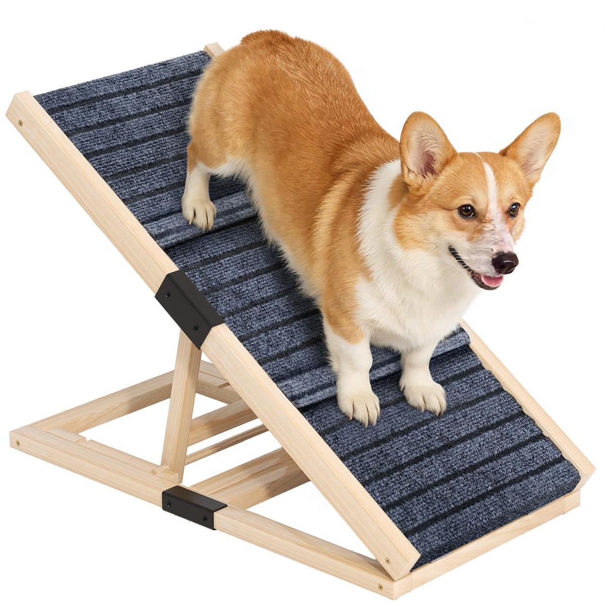 YOCAN adjustable wooden dog ramp delivers stable climb for small and medium dogs.
