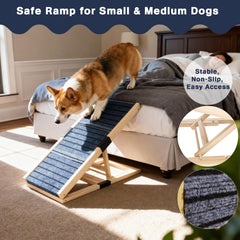 YOCAN dog ramp with anti-slip carpet surface enhances safety on stairs and furniture.