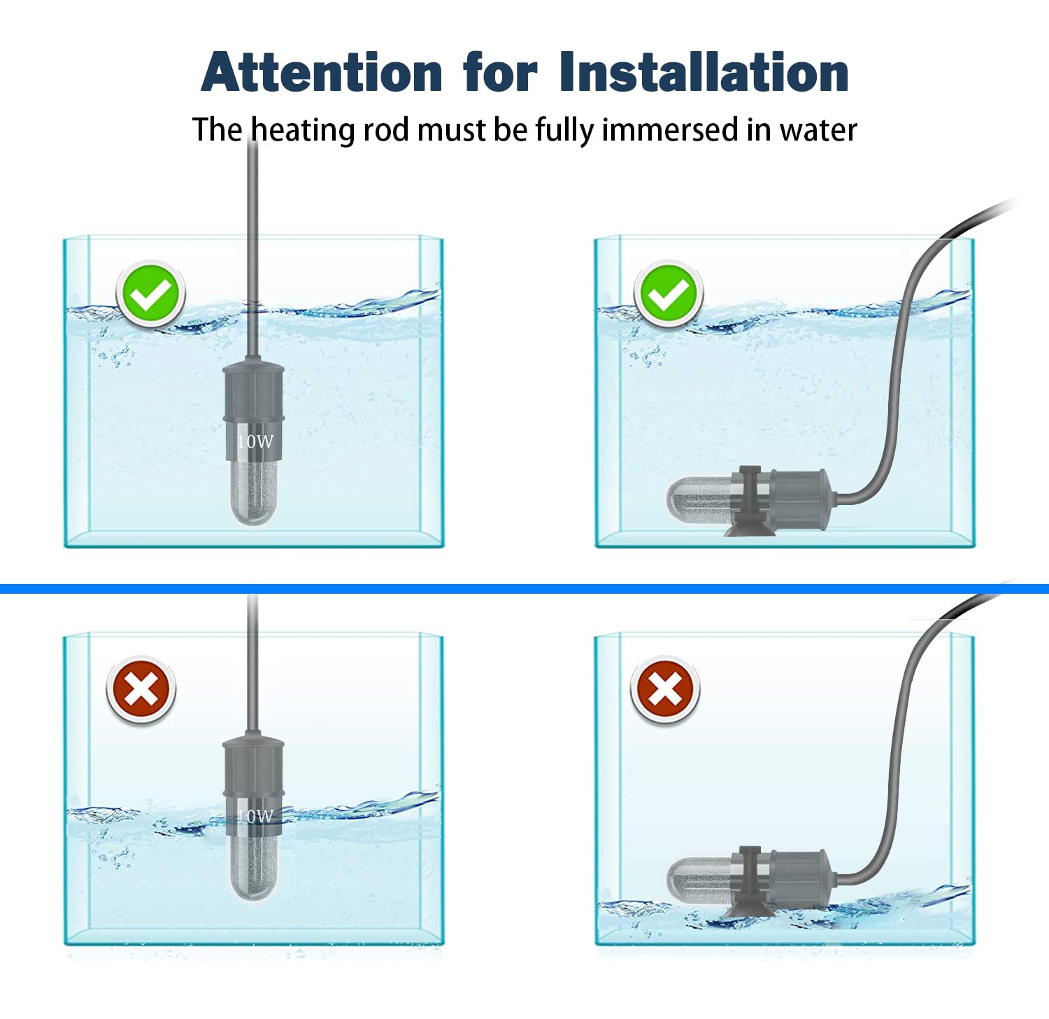 Suitable for freshwater and saltwater tanks with small species.