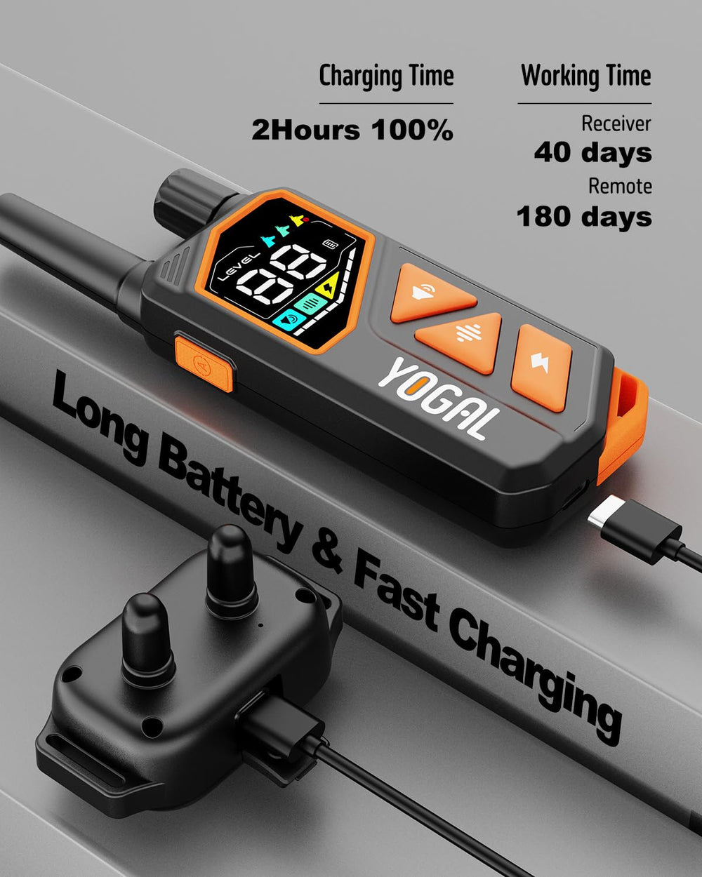 YOGAL security lock and on/off switch prevent accidental activation.