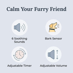 Yogasleep Pawzz integrated-bark-sensor detects barking and auto-plays soothing sounds.