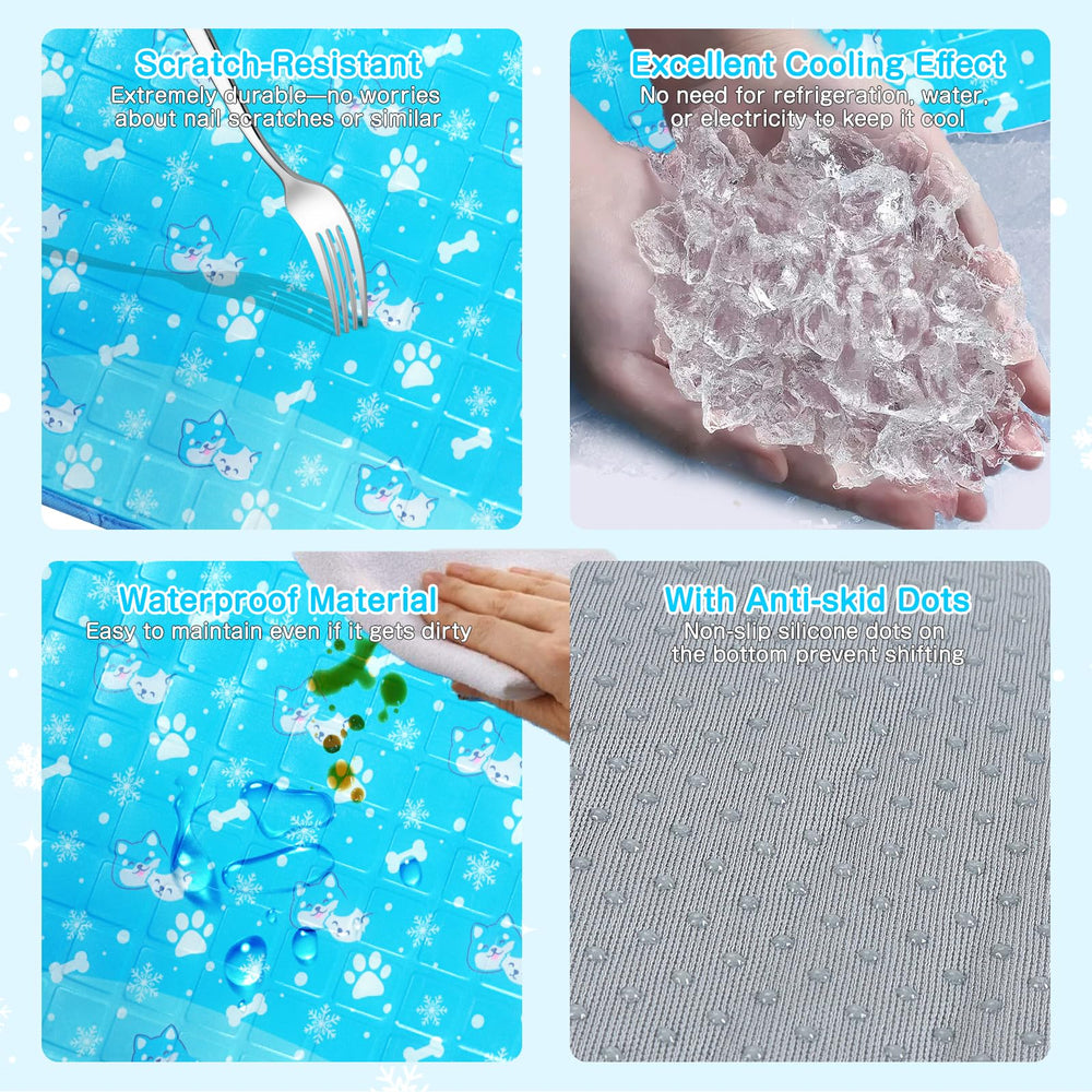 Yoheueoa dog cooling mat waterproof surface, easy cleaning after use.
