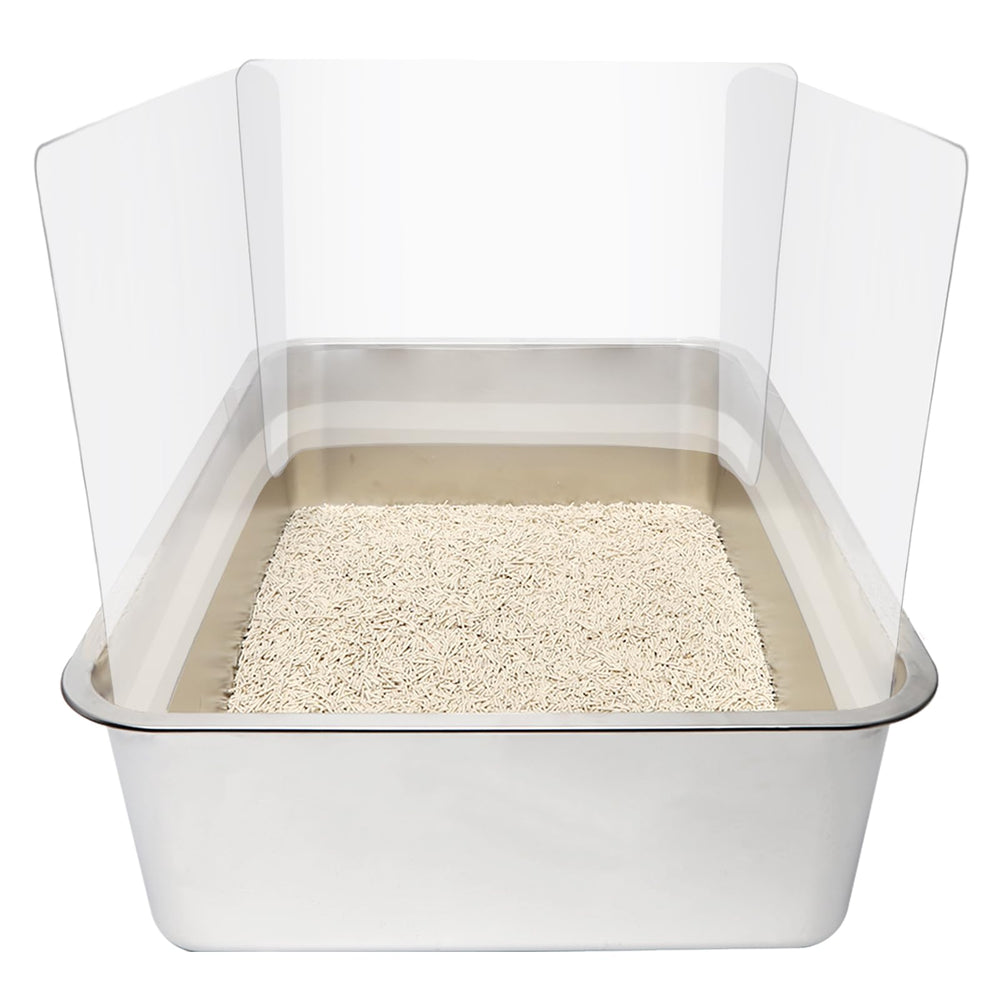 YOILES pee shields on litter box front view, helps minimize splash while keeping area clean